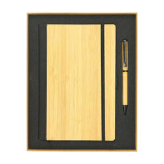 Bamboo Journal Set with A5 Size Notebook and Pen | Logo Branding Corporate Gift | UAE Delivery | Yalla Printing UAE