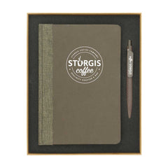Custom Printed Coffee Journal Set With A5 Size Notebook And Pen | Logo Branding Corporate Gift | UAE Delivery | Yalla Printing UAE