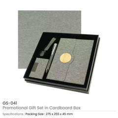 Custom Printed Promotional Gift Sets in Black Cardboard Box GS-041 | Logo Branding Corporate Gift | UAE Delivery | Yalla Printing UAE