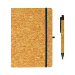 Custom Printed Cork Notebook And Ball Pen Gift Set | Logo Branding Corporate Gift | UAE Delivery | Yalla Printing UAE