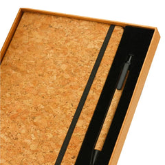 Custom Printed Cork Notebook And Ball Pen Gift Set | Logo Branding Corporate Gift | UAE Delivery | Yalla Printing UAE