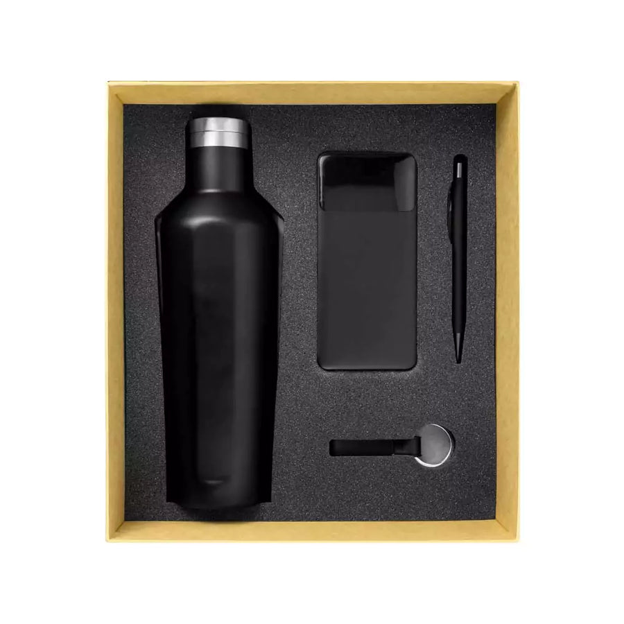 Custom Printed Black Theme Gift Sets In Cardboard Gift Box Gs - 016 - Cardboard / Corrugated Board | Custom Packaging Printing | Free Design Support | Yalla Printing UAE