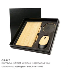 Custom Printed Bamboo Material Gift Sets Gs - 017 A5 - Bamboo | Logo Branding Corporate Gift | UAE Delivery | Yalla Printing UAE