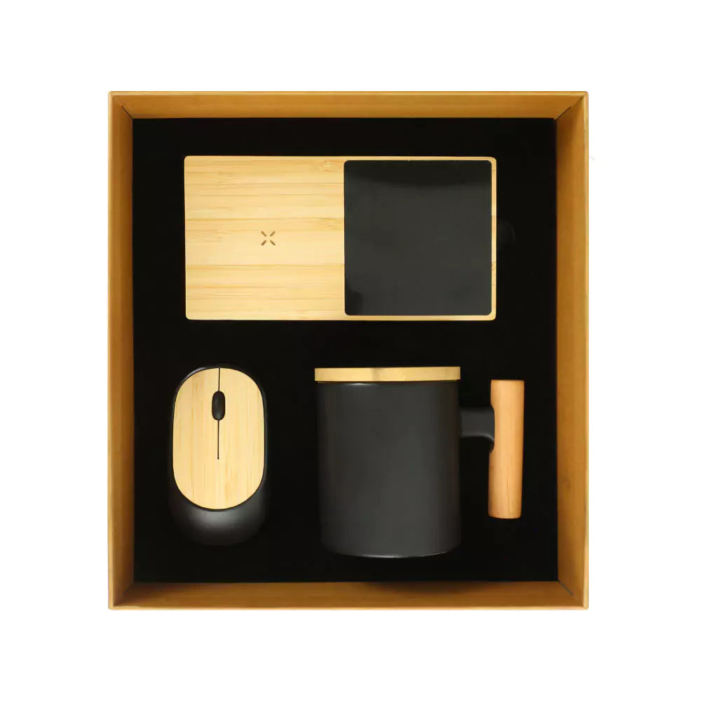 Custom Printed Bamboo Material Gift Sets Gs - 019 - Bamboo | Logo Branding Corporate Gift | UAE Delivery | Yalla Printing UAE