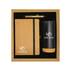 Custom Printed Cork Notebook Ball Pen And Tumbler Gift Sets Gs - 021 | Logo Branding Corporate Gift | UAE Delivery | Yalla Printing UAE