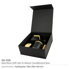 Bamboo Gift Sets in Black Cardboard Box GS-025