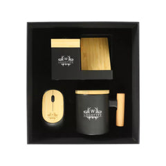 Custom Printed Bamboo Gift Sets In Black Cardboard Box Gs - 025 - Bamboo | Custom Packaging Printing | Free Design Support | Yalla Printing UAE