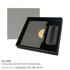Custom Printed RPET Gift Sets In A Black Cardboard Box Gs - 028 - Eco - Friendly RPET | Custom Packaging Printing | Free Design Support | Yalla Printing UAE
