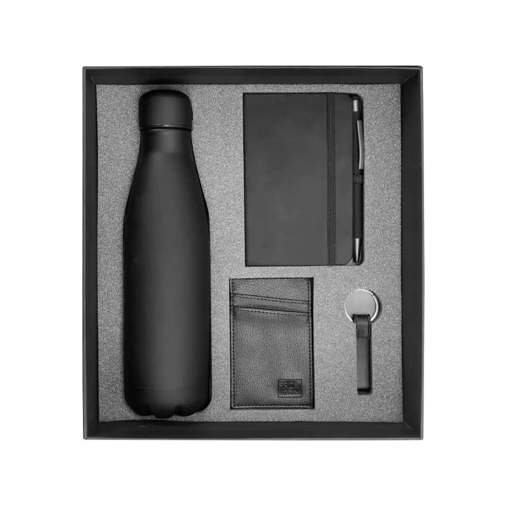 Custom Printed Promotional Gift Sets In Black Cardboard Gift Box Gs - 029 - Cardboard / Corrugated Board | Custom Packaging Printing | Free Design Support | Yalla Printing UAE