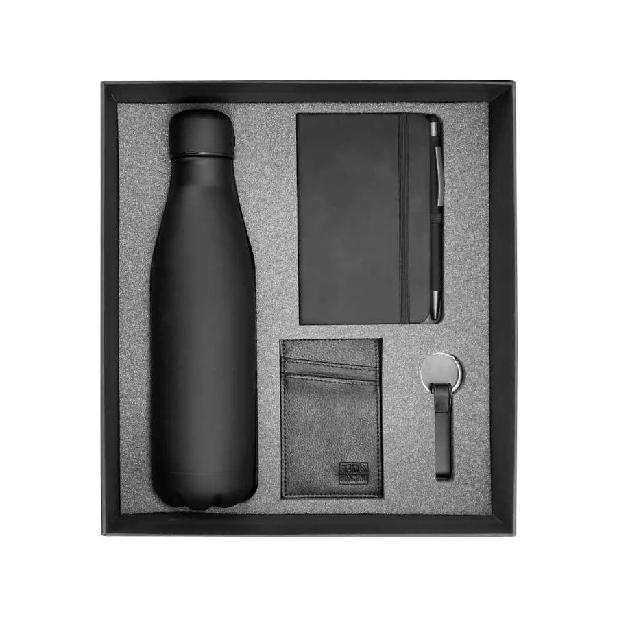 Custom Printed Promotional Gift Sets In Black Cardboard Gift Box Gs - 029 - Cardboard / Corrugated Board | Custom Packaging Printing | Free Design Support | Yalla Printing UAE