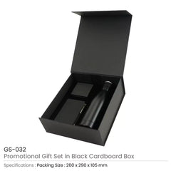 Custom Printed Gift Sets In A Black Cardboard Gift Box Gs - 032 - Cardboard / Corrugated Board | Custom Packaging Printing | Free Design Support | Yalla Printing UAE