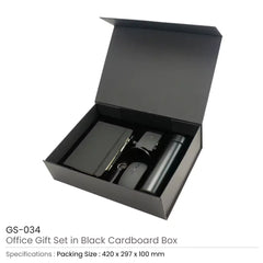 Custom Printed Office Gift Sets In A Black Cardboard Gift Box Gs - 034 - Cardboard / Corrugated Board | Custom Packaging Printing | Free Design Support | Yalla Printing UAE
