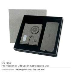 Custom Printed RPET Gift Sets In A Black Cardboard Box Gs - 040 - Eco - Friendly RPET | Custom Packaging Printing | Free Design Support | Yalla Printing UAE