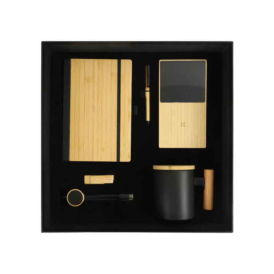 Custom Printed Promotional Gift Sets In A Black Cardboard Gift Box Gs - 053 - Cardboard / Corrugated Board | Custom Packaging Printing | Free Design Support | Yalla Printing UAE