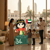 UAE National Day Girl Foam Board Cutout – 140 × 100 cm | Kids’ 54th Eid Al Etihad Selfie Standee | Yalla Printing UAE