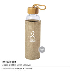 Glass Bottle with Breast Cancer Awareness Logo | Custom Packaging Printing | Free Design Support | Yalla Printing UAE
