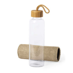Custom Printed Glass Bottle With Sleeve 500Ml - Bamboo | Exhibitions, Conferences, Corporate Events | Yalla Printing UAE