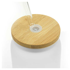 Custom Printed Glass Bottle With Straw And Bamboo Lid - Bamboo | Exhibitions, Conferences, Corporate Events | Yalla Printing UAE