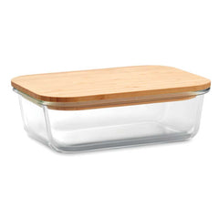 Custom Printed Glass Lunch Box With Bamboo Lid - Bamboo | Custom Packaging Printing | Free Design Support | Yalla Printing UAE