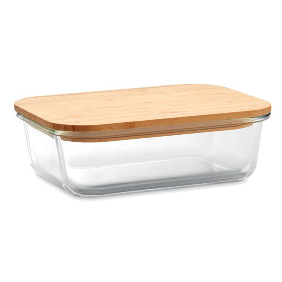 Glass Lunch Box with Bamboo Lid | Eco-Friendly Corporate Gift – Yalla Printing UAE