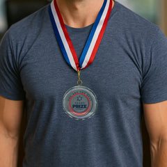 Glass Medals with Ribbon and Box