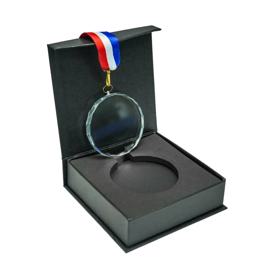 Glass Medals with Ribbon and Box | Corporate Recognition Gift – Yalla Printing UAE