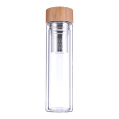 Double Wall Stainless Steel Bottle with Bamboo Base & Lid | Custom Logo Drinkware – Yalla Printing UAE