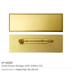 Custom Printed Gold Brass Badges With Safety Pin | Corporate Award & Recognition Gift | UAE Delivery | Yalla Printing UAE