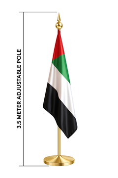 Custom Printed Conference Flag 180 x 100 cm with 3.5 Meter Adjustable VIP Pole – Double-Sided Taffeta Satin Fabric Flag | Premium Signage & Display Printing | Free Design Support | Yalla Printing UAE
