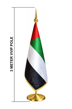 Custom Printed Conference Flag 180 x 100 cm with 3 Meter VVIP Pole – Double-Sided Canvas Stiffener Flag | Premium Signage & Display Printing | Free Design Support | Yalla Printing UAE