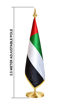 Custom Printed Conference Flag 180 x 100 cm with 3.5 Meter Adjustable VIP Pole – Double-Sided Canvas Stiffener Flag | Premium Signage & Display Printing | Free Design Support | Yalla Printing UAE