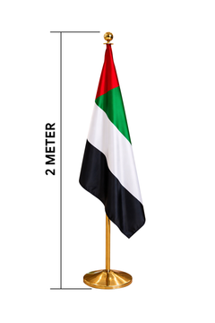 Custom Printed Conference Flag 150 x 100 cm with 2 Meter VIP Pole – Double-Sided Taffeta Satin Fabric Flag | Premium Signage & Display Printing | Free Design Support | Yalla Printing UAE