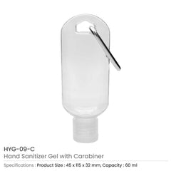 Custom Printed Hand Sanitizer Gel With Carabiner Clip | Logo Branding Corporate Gift | UAE Delivery | Yalla Printing UAE