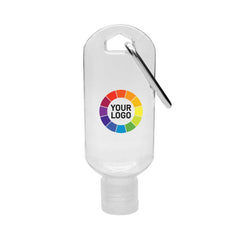 Custom Printed Hand Sanitizer Gel With Carabiner Clip | Logo Branding Corporate Gift | UAE Delivery | Yalla Printing UAE
