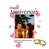 Valentine-Themed Happy Anniversary Banner with Couple Picture - Yalla Printing