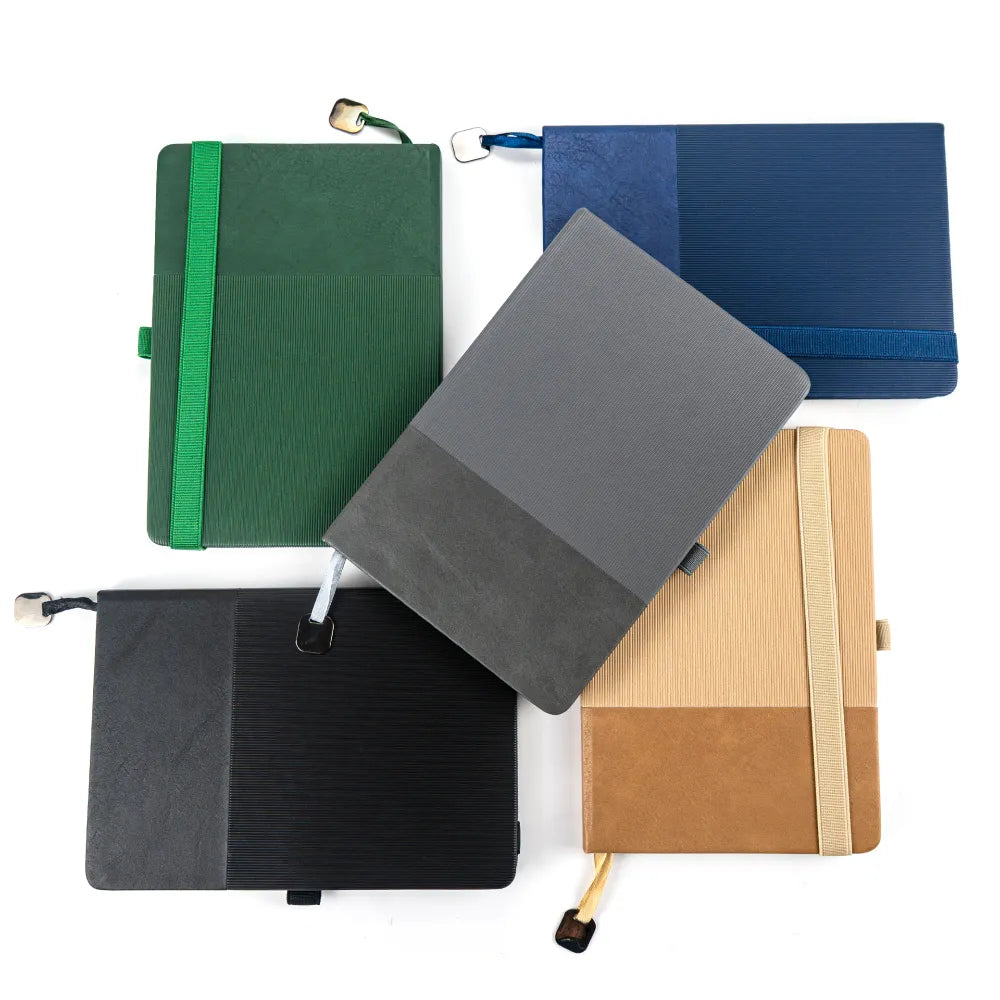 Custom Printed Hard Cover PU Notebooks in A5 Size with Metal Plate Bookmark | Logo Branding Corporate Gift | UAE Delivery | Yalla Printing UAE