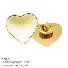 Custom Printed Heart Shape Metal Badges - Stainless Steel | Corporate Award & Recognition Gift | UAE Delivery | Yalla Printing UAE