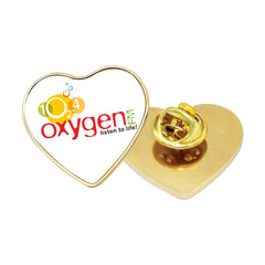 Custom Printed Heart Shape Metal Badges - Stainless Steel | Corporate Award & Recognition Gift | UAE Delivery | Yalla Printing UAE