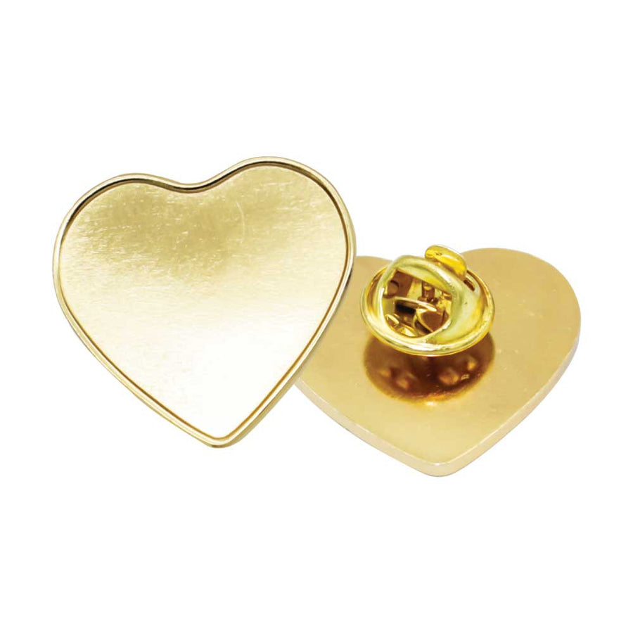 Custom Printed Heart Shape Metal Badges - Stainless Steel | Exhibitions, Conferences, Corporate Events | Yalla Printing UAE