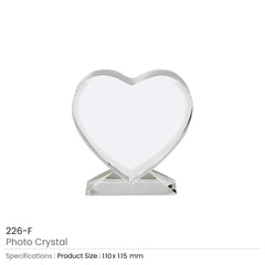 Custom Printed Heart Shaped Photo Crystals | Corporate Award & Recognition Gift | UAE Delivery | Yalla Printing UAE