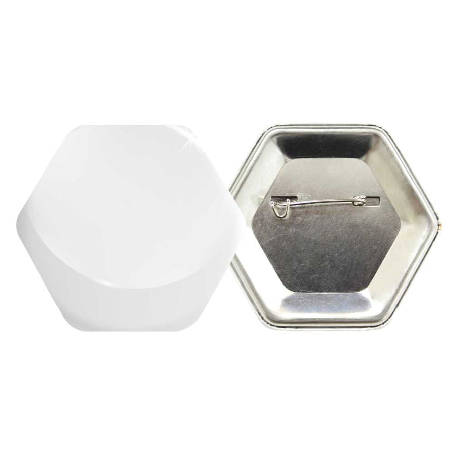 Custom Printed Hexagon Button Badges | Exhibitions, Conferences, Corporate Events | Yalla Printing UAE