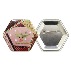 Custom Printed Hexagon Button Badges | Corporate Award & Recognition Gift | UAE Delivery | Yalla Printing UAE