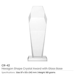 Custom Printed Hexagon Shaped Crystal Awards | Exhibitions, Conferences, Corporate Events | Yalla Printing UAE