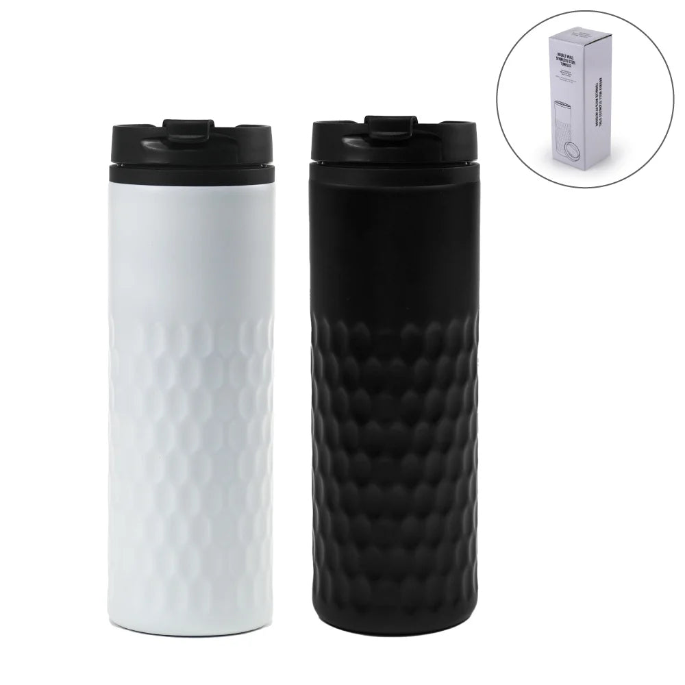 Water Bottles – Honeycomb Design SS Bottles , Double Wall with PP Interior 420ml | Custom Packaging Printing | Free Design Support | Yalla Printing UAE