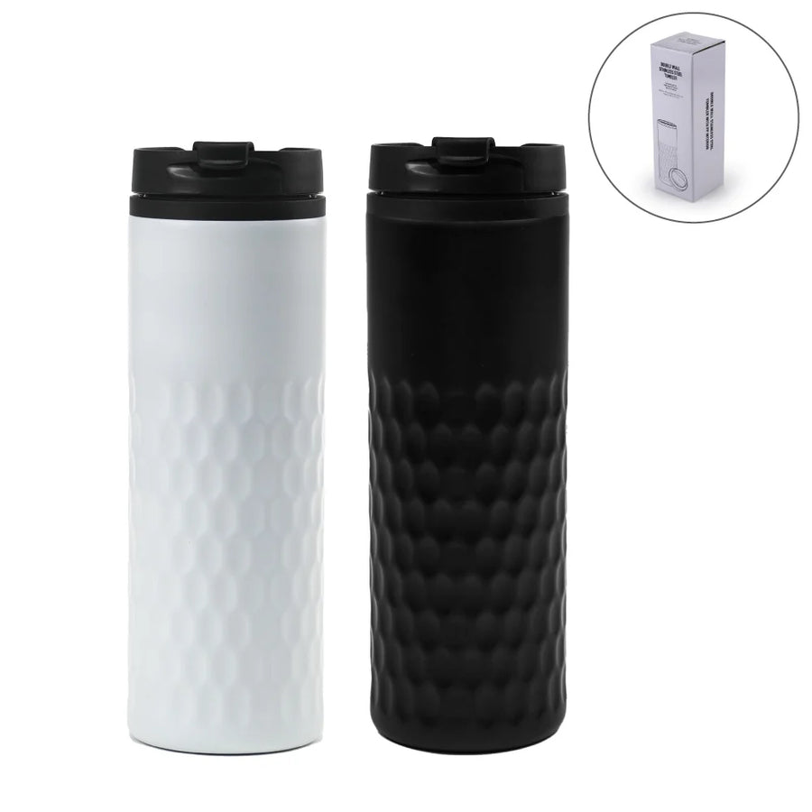 Water Bottles – Honeycomb Design SS Bottles , Double Wall with PP Interior 420ml | Custom Packaging Printing | Free Design Support | Yalla Printing UAE