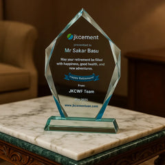 Custom Printed Iceberg Design Crystal Awards With Glass Base | Exhibitions, Conferences, Corporate Events | Yalla Printing UAE