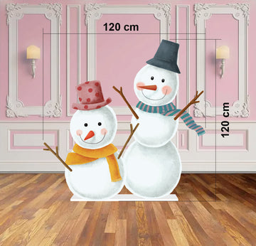 120 × 120 cm Snowman Cutout Standee – Christmas Foam Board Decoration | Event Display | Yalla Printing UAE
