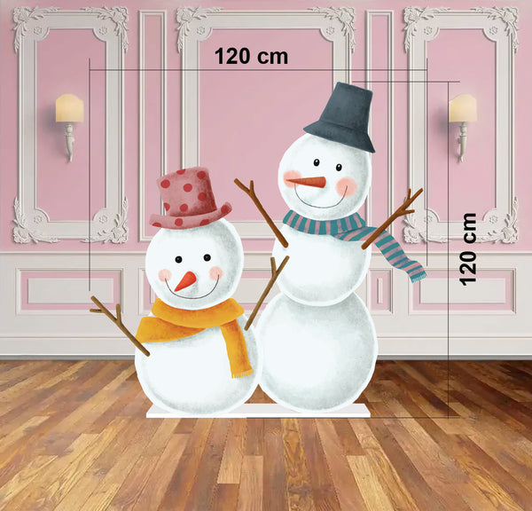 120 × 120 cm Snowman Cutout Standee – Christmas Foam Board Decoration | Event Display | Yalla Printing UAE