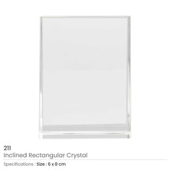 Custom Printed Inclined Rectangular Crystal Awards | Corporate Award & Recognition Gift | UAE Delivery | Yalla Printing UAE
