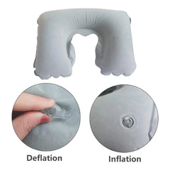 Custom Printed Inflatable Neck Pillow With Pouch - Grey | Custom Branded Bag | UAE Delivery | Yalla Printing UAE